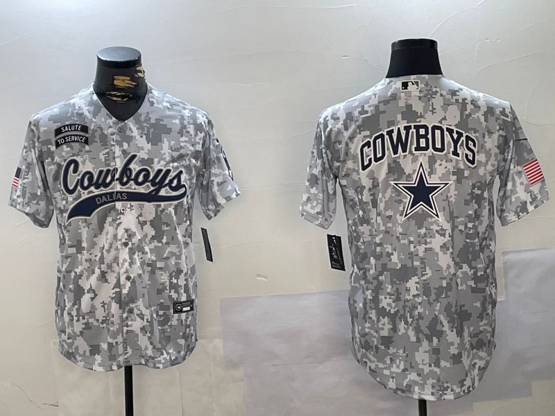 Men Dallas Cowboys Blank Nike Arctic Camo 2024 Salute to Service Limited NFL Jersey style 5